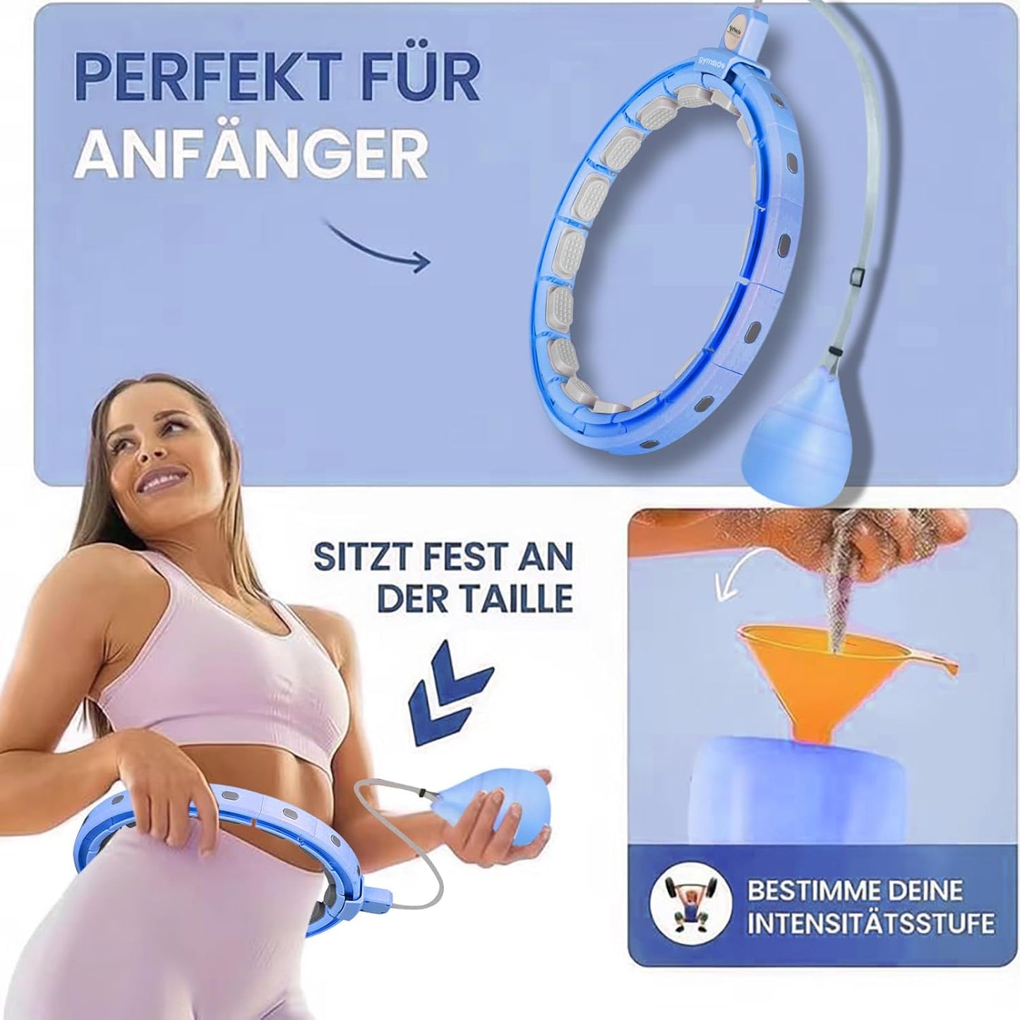 Hula Hoop mit Massagenoppen, Blau