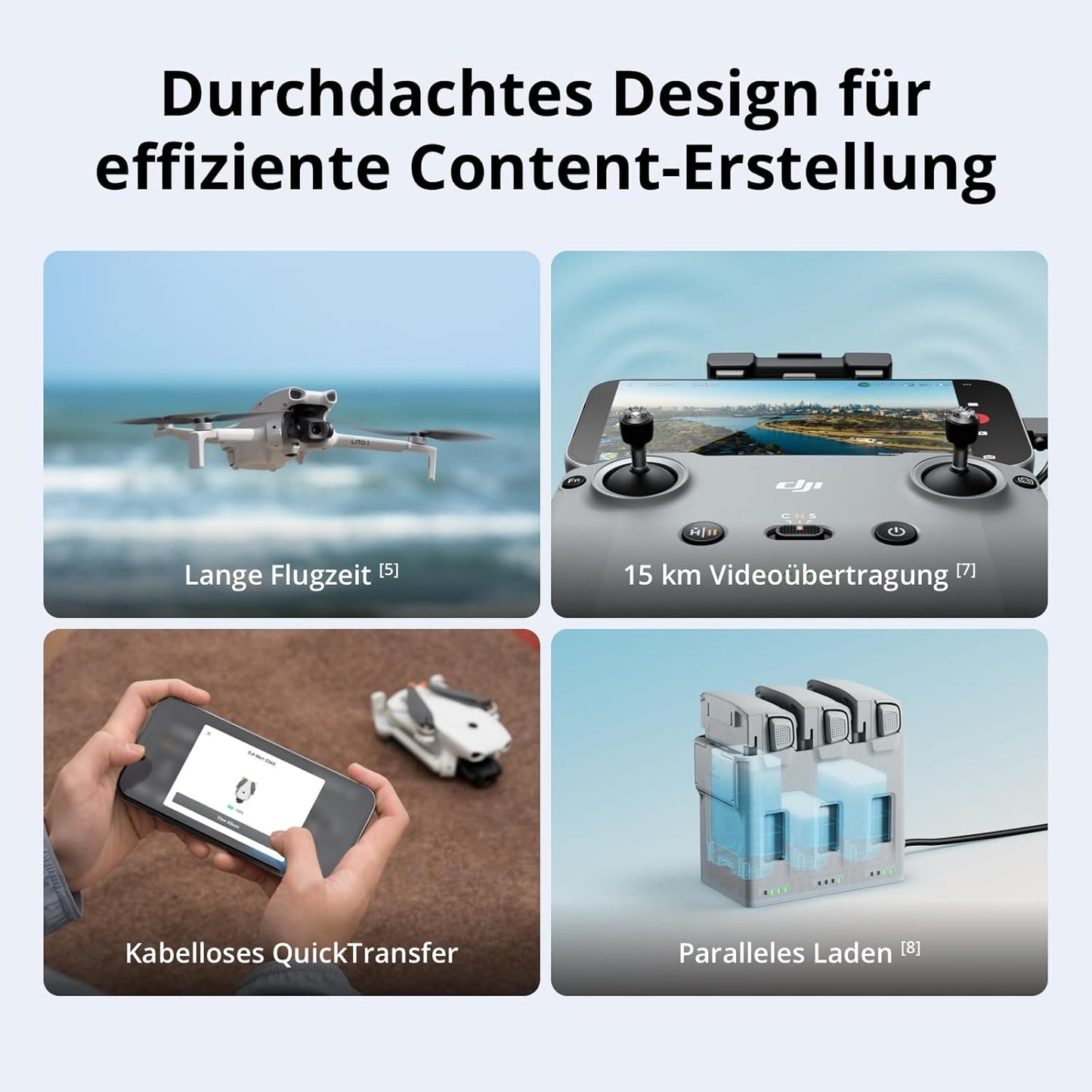 Lito 1 Combo Drohne mit 4K Kamera & 2 Akkus, DJI Lito 1 Combo mit zwei Akkus (DJI RC-N3)
