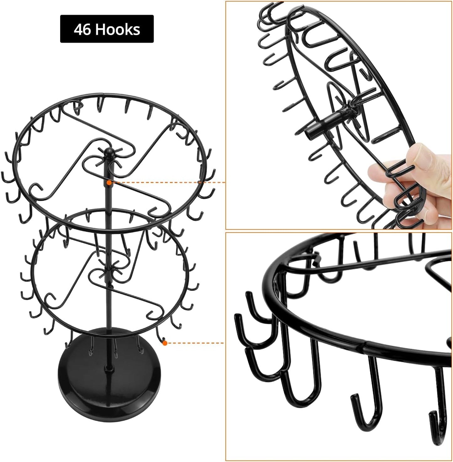 2-stufiger Schmuckständer mit 46 Haken, 2-Stufiger
