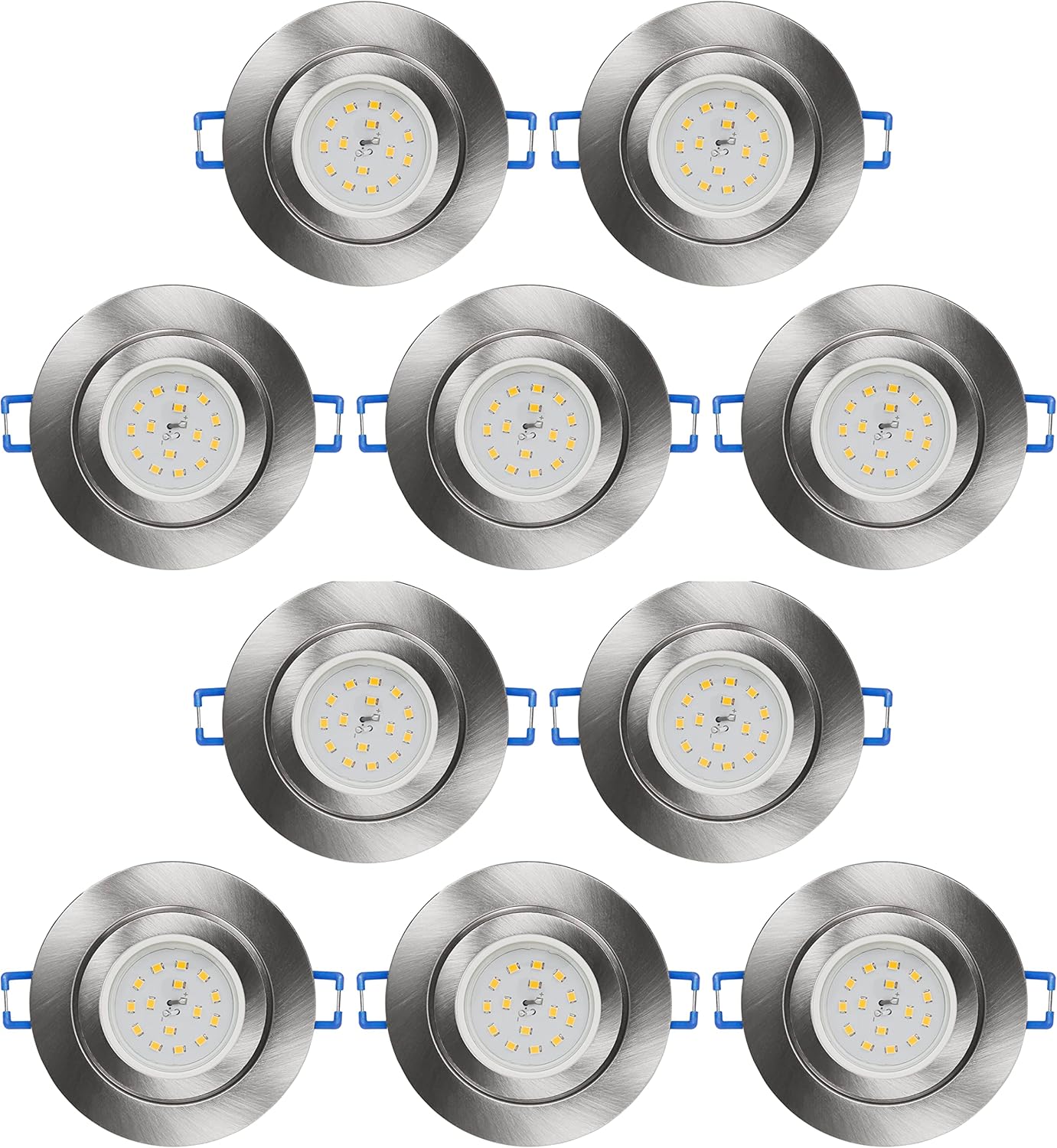 10-teiliges Einbaustrahler-Set LED-Deckenspots, 10 X Led+rahmen, 400 Lm