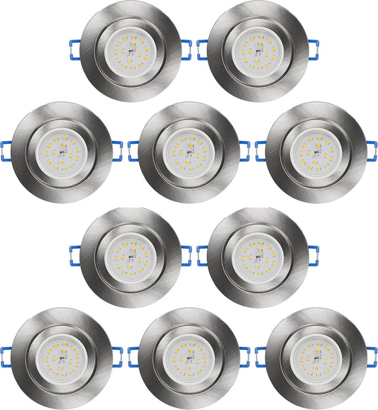 10-teiliges Einbaustrahler-Set LED-Deckenspots, 10 X Led+rahmen, 400 Lm