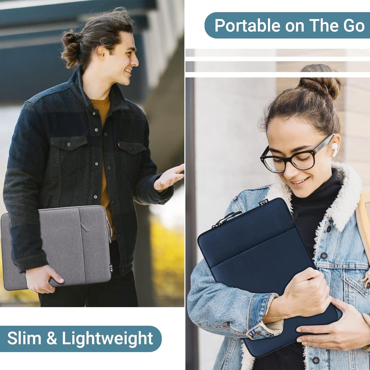Wasserdichte Laptoptasche 15,6 Zoll für Notebooks, 15-15.6 Zoll Blau