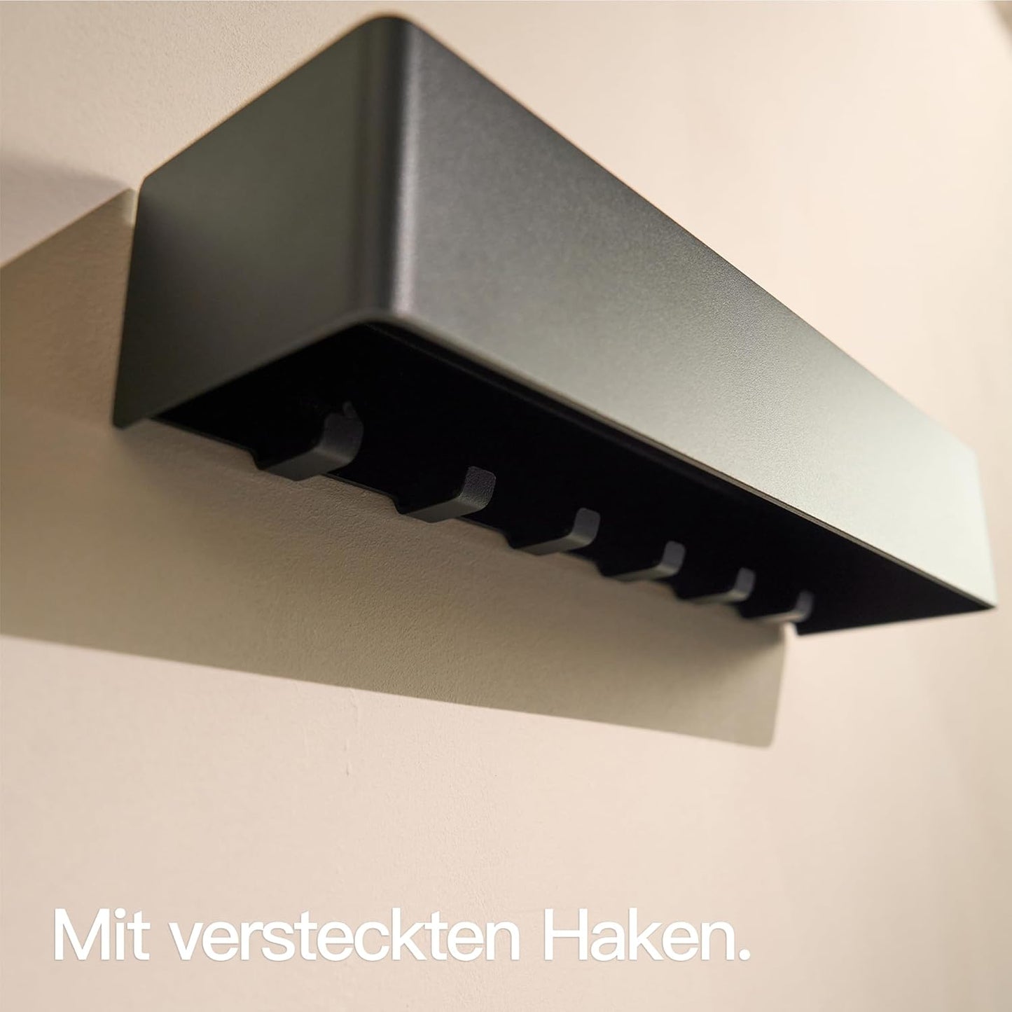 Schlüsselbrett mit Ablage, Schwarz