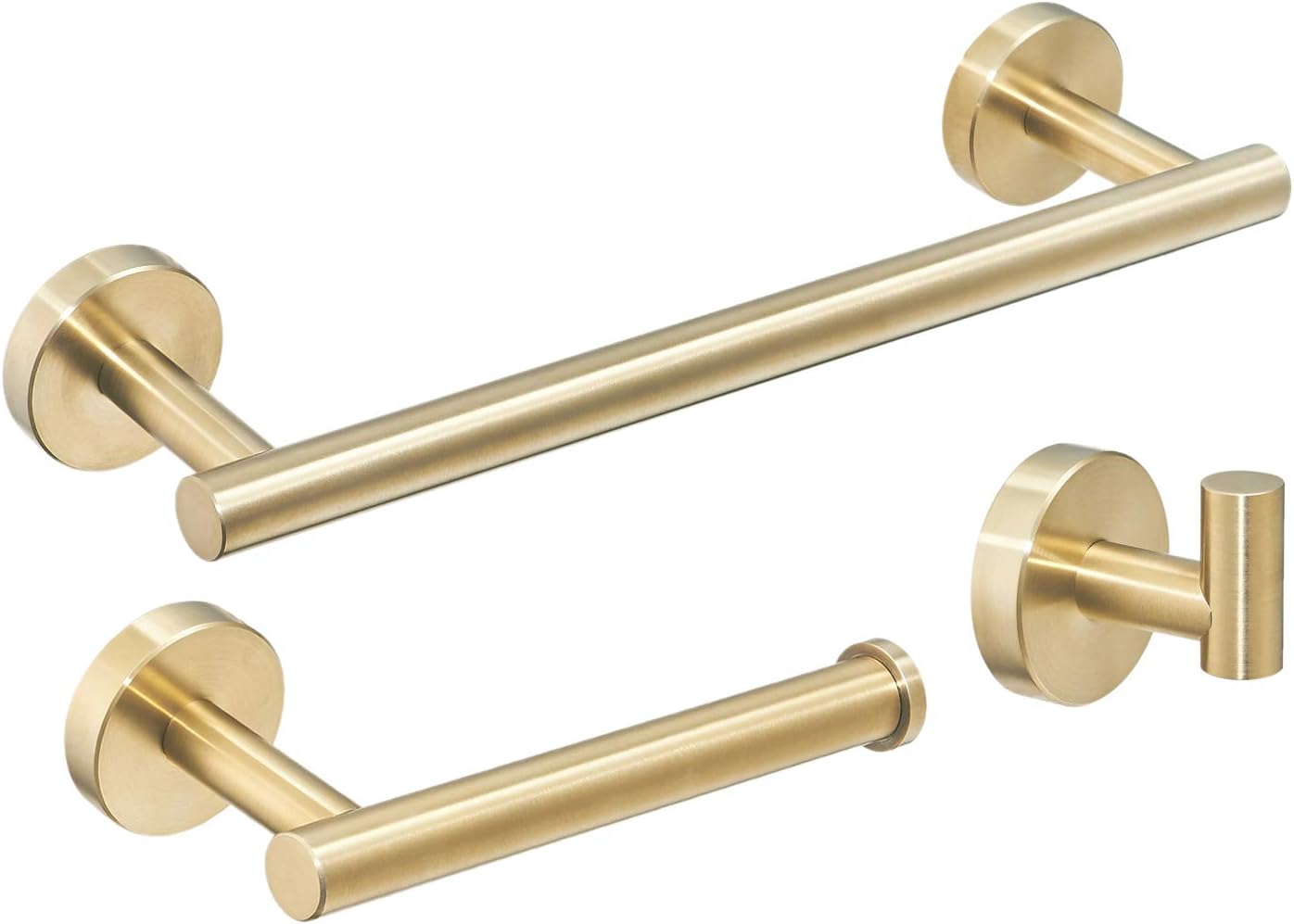 3-teiliges Badezimmerzubehör-Set, Gold Gebürstet