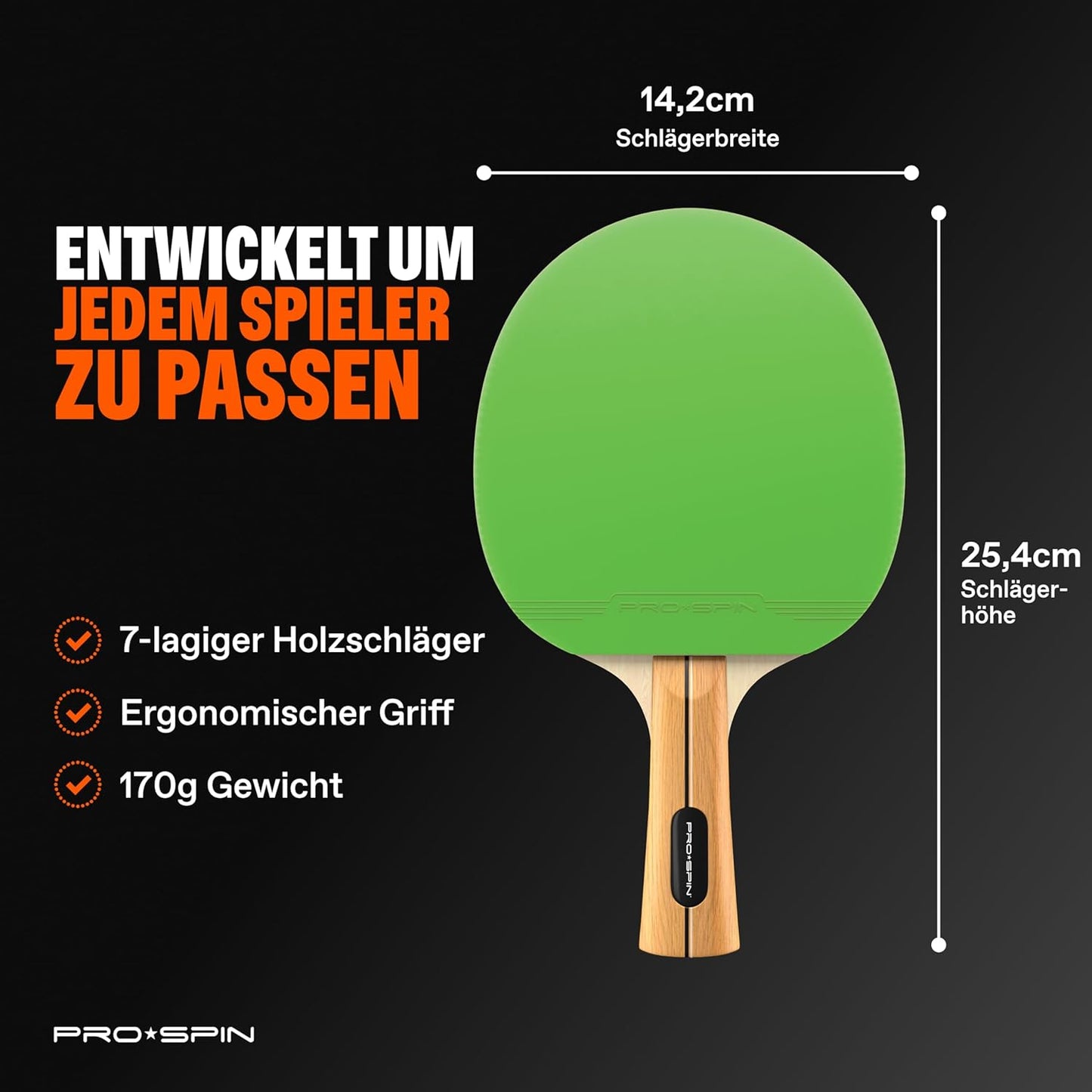Tischtennis Schläger-Set mit 3-Sterne-Bällen, Set für 2 Spieler | Mint/Grün