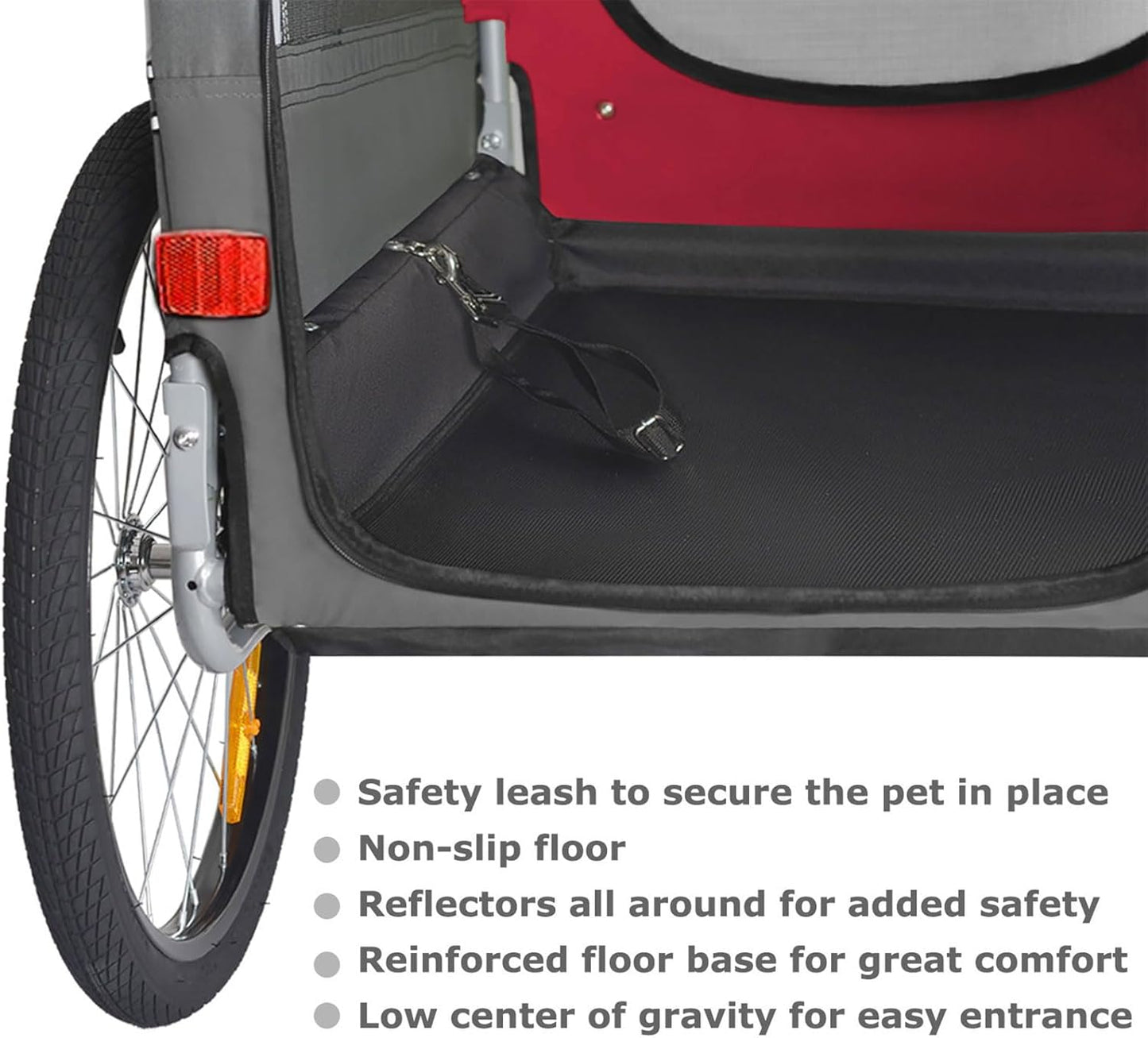 2-in-1 Hundeanhänger & Buggy für Hunde bis 23kg, Rot