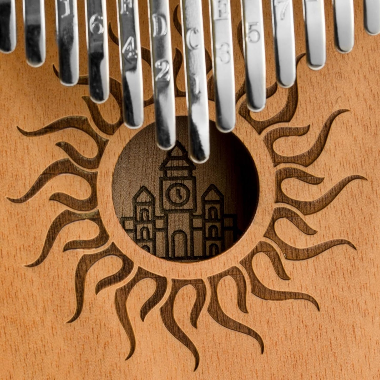 Kalimba 17 Töne C-Dur mit Etui und Zubehör, Brown