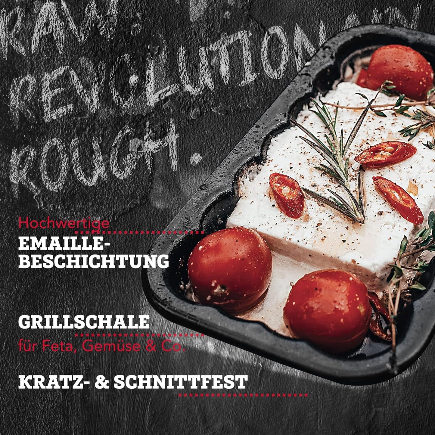 Grillschale aus Edelstahl, A: Einzel