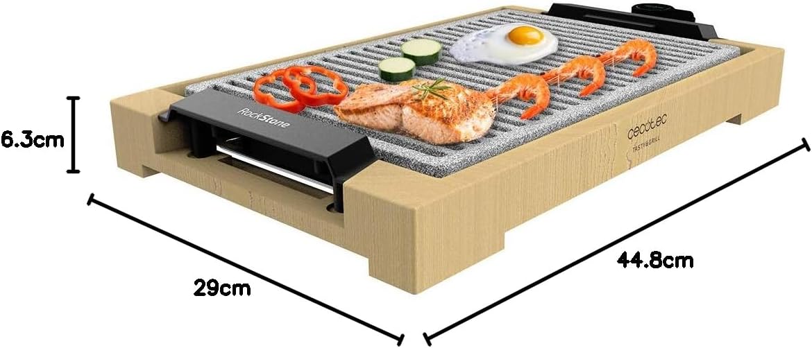 Elektrische Grillplatte Tasty&Grill 2000 mit Thermostat, Linestone, 2000 W