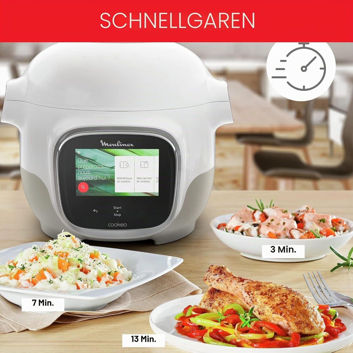 Cookeo Touch Mini Multicooker, 100 Rezepte + unbegrenzt in WLAN 3 Liter