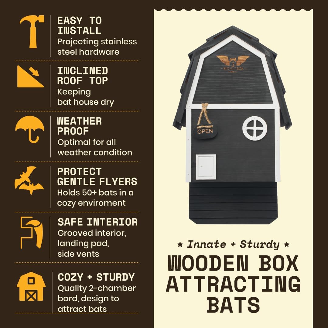 Fledermauskasten Big Bat Barn Junior mit 2 Kammern, Big Bat Barn Mini Black