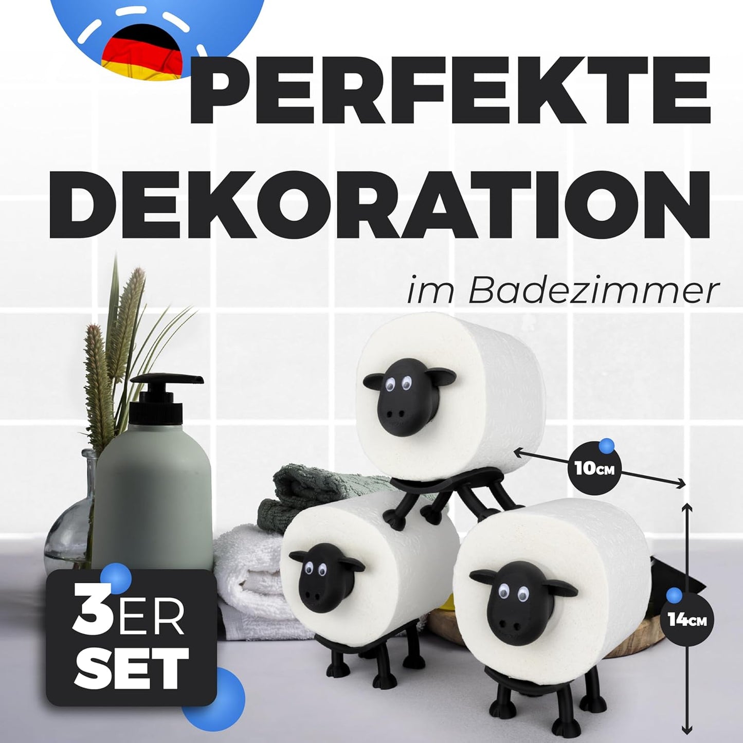 Toilettenpapierhalter Set Emma, Dori & Flocke