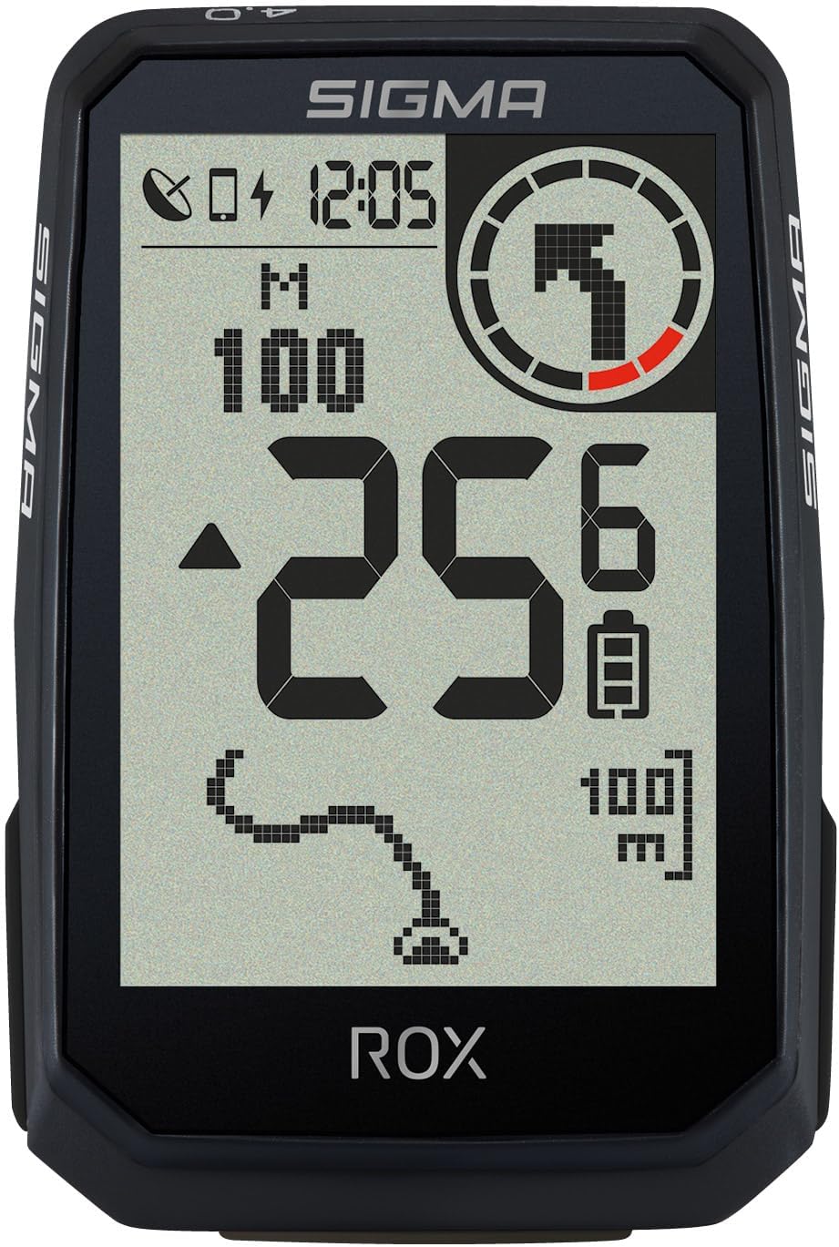 Fahrradcomputer ROX 4.0 mit 30 Funktionen, Basic Schwarz