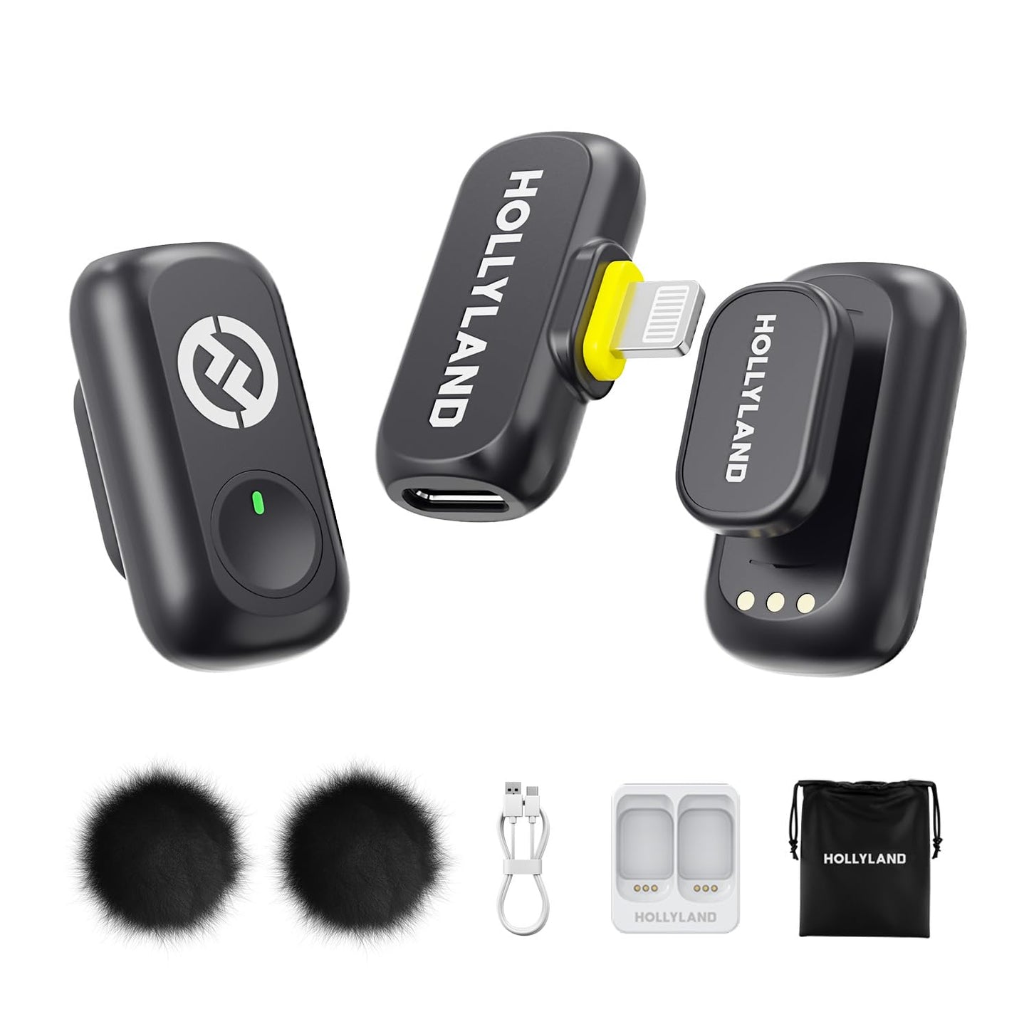 Lark A1 Mini Duo Wireless Lavalier Mikrofon, Lightning-Only-Mic-Black
