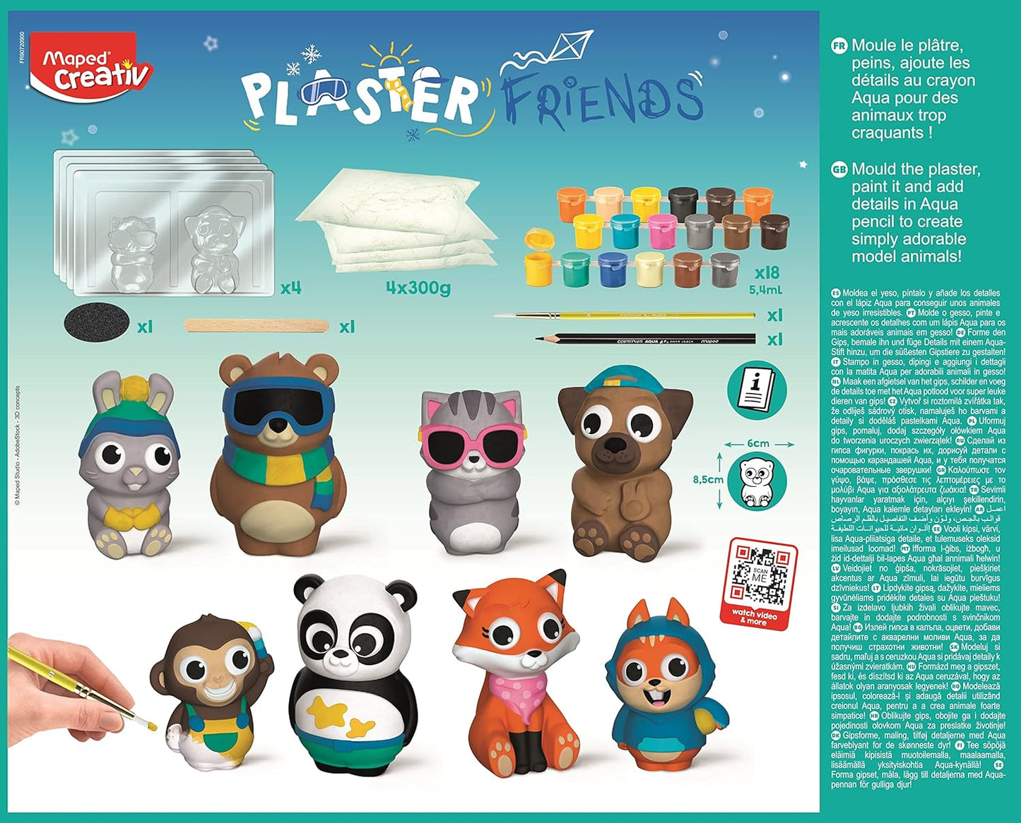 Gipsfiguren Bastel- und Mal-Set Plaster Friends, Maxi