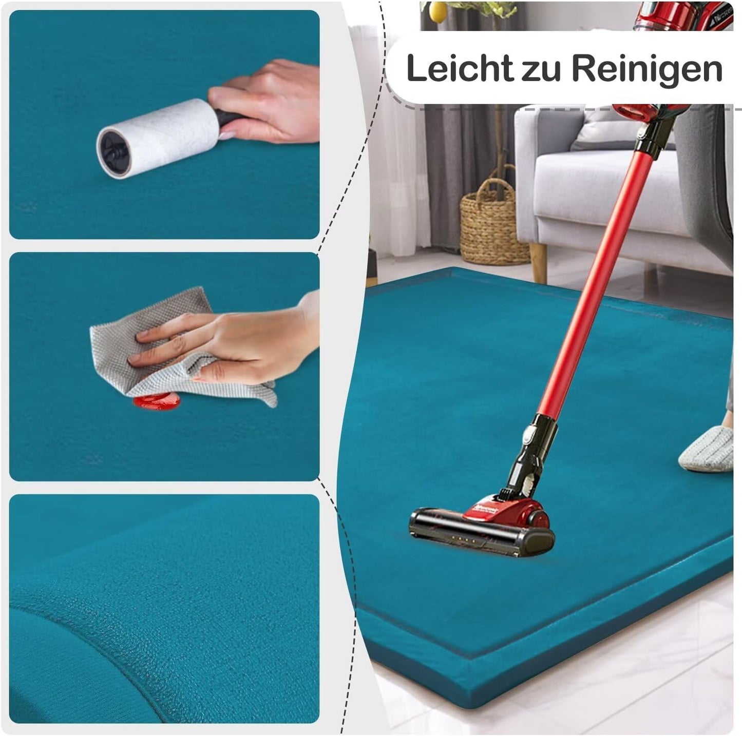 Rutschfeste Krabbeldecke, Blau 150*200CM