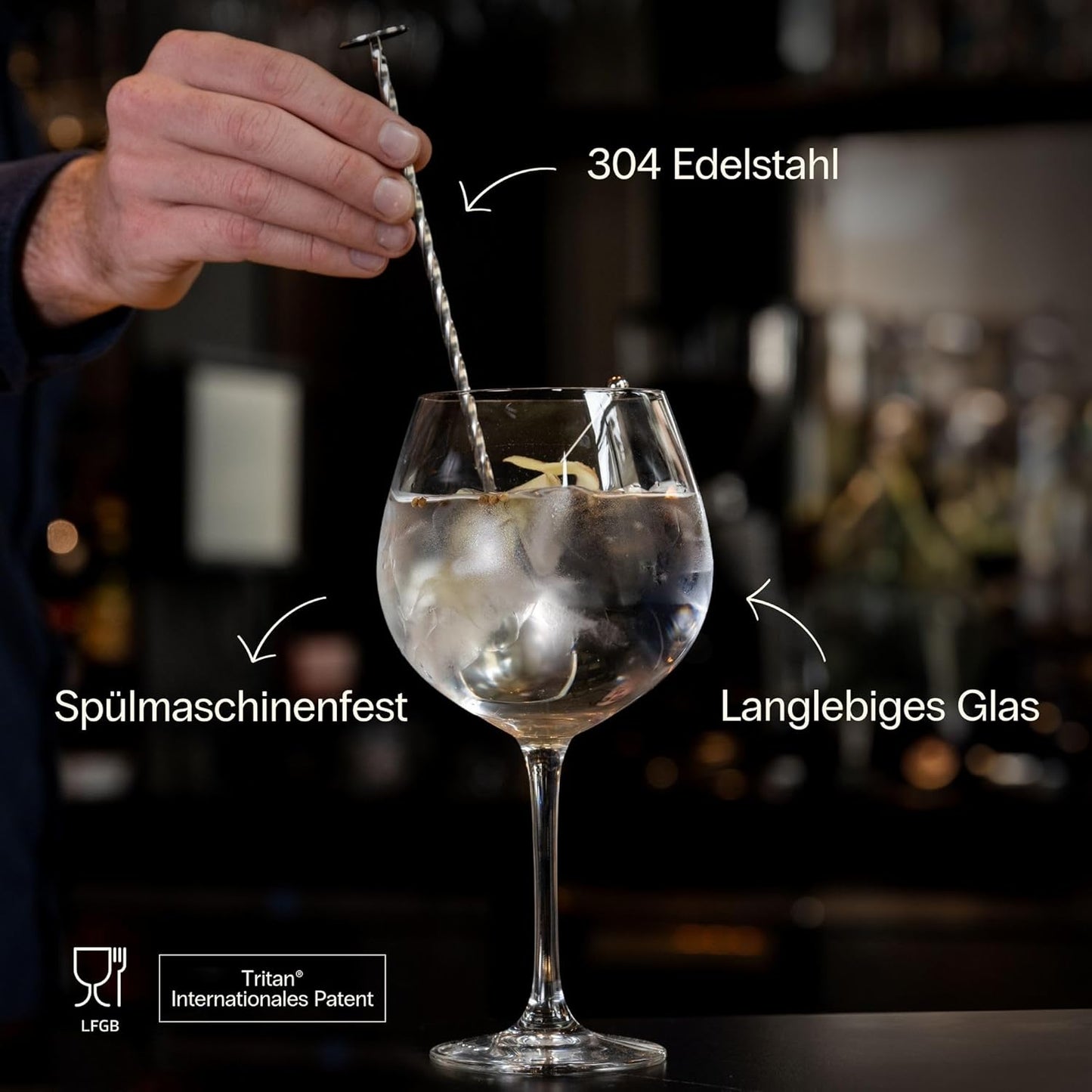 Gin-Tonic Cocktail-Set, Gold