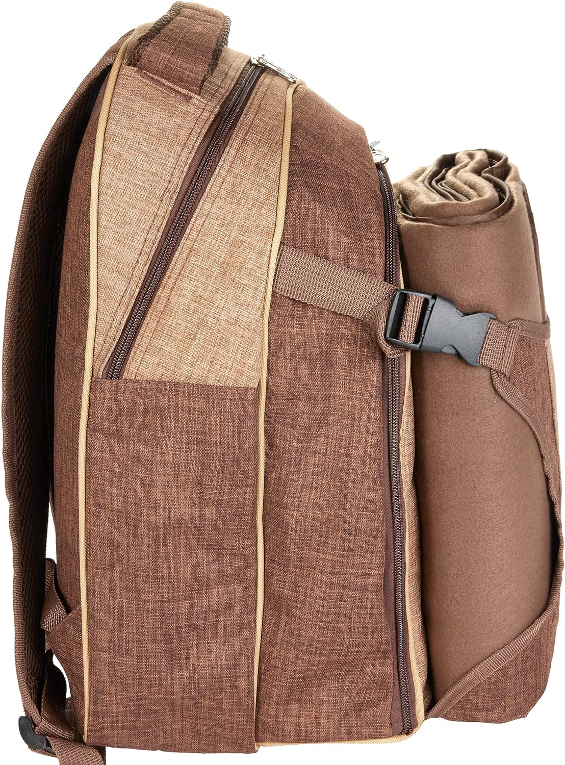 Picknickrucksack, Braun - 4 Personen