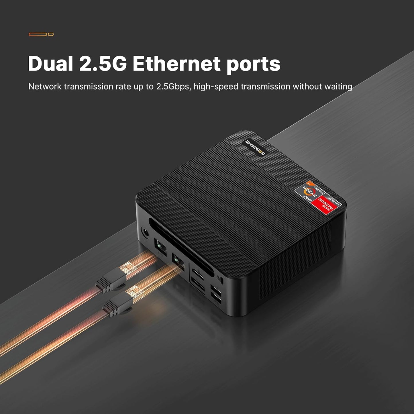 Mini-PC P4 Plus Dual mit Ryzen 7 Prozessor,  Windows 11 Pro, 5825U 16G+512G