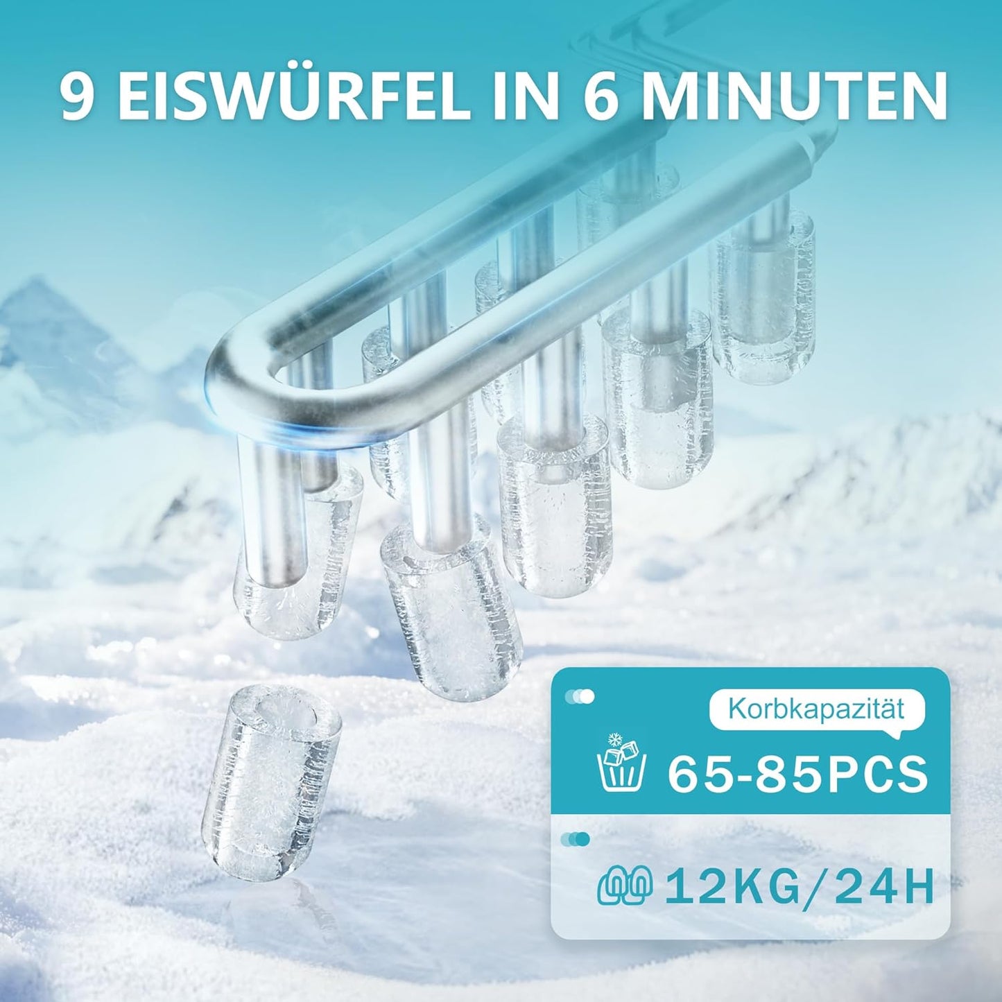 Eiswürfelmaschine, 1.2L / Edelstahl-12KG