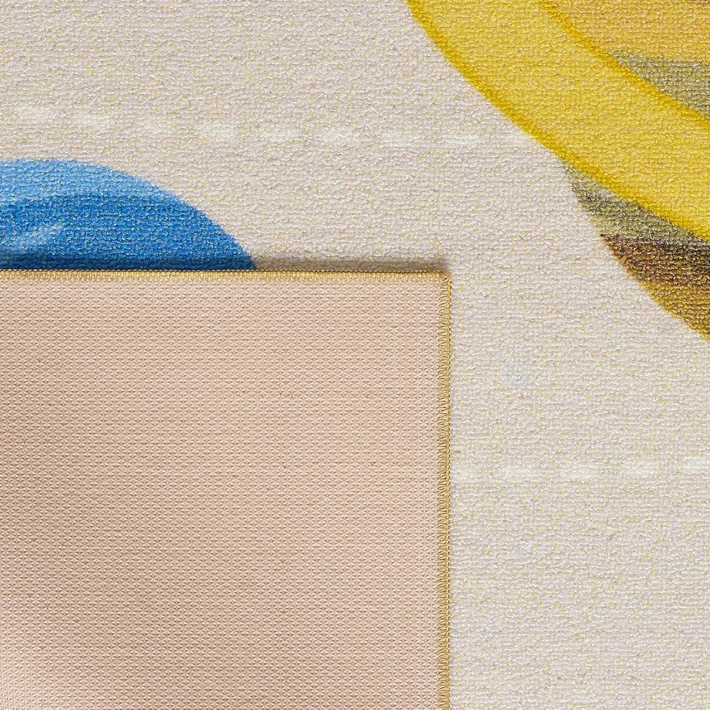 Kurzflor Kinderteppich 80 x 120 cm, 80 x 120 cm (Läufer) Beige-1