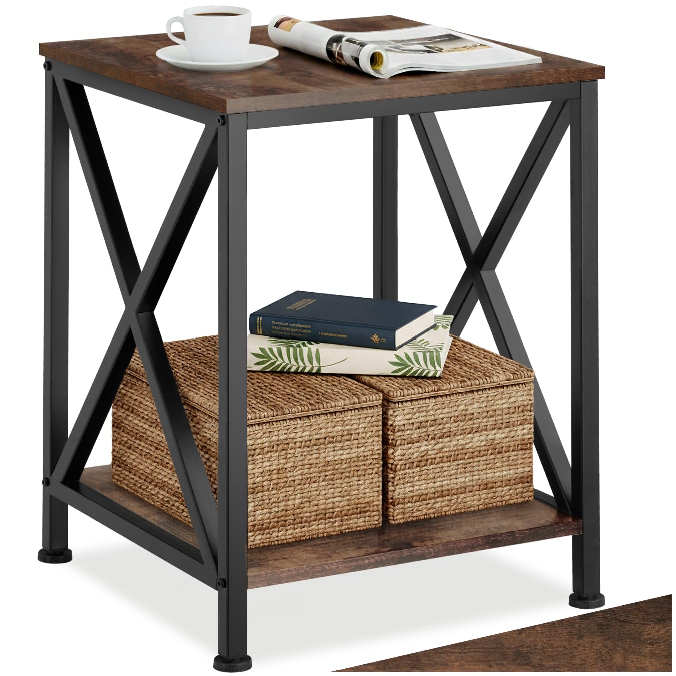 Industrial Beistelltisch Carlton, Carlton Industrial Holz Dunkel, Rustikal