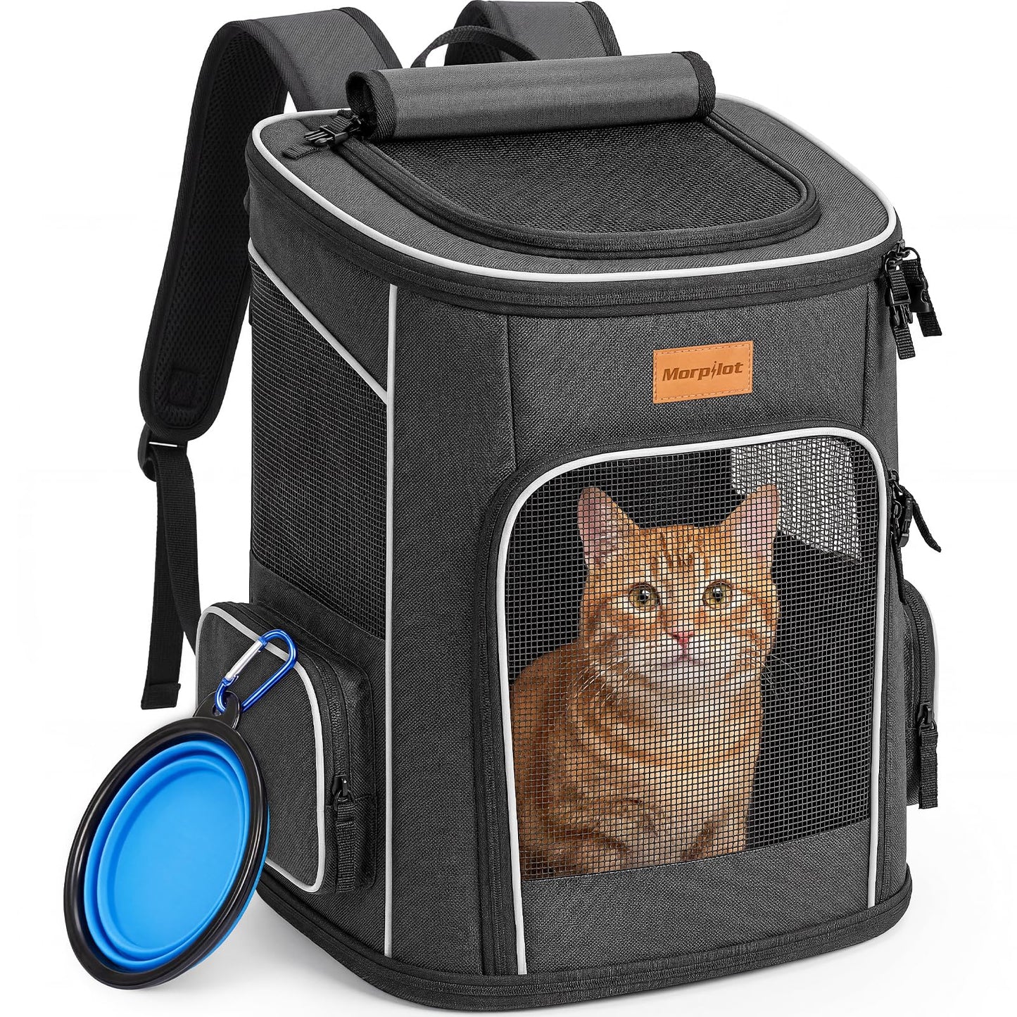 Katzen- und Hunderucksack, Dunkelgrau L 33 x B 28 x H 41 cm Regulär