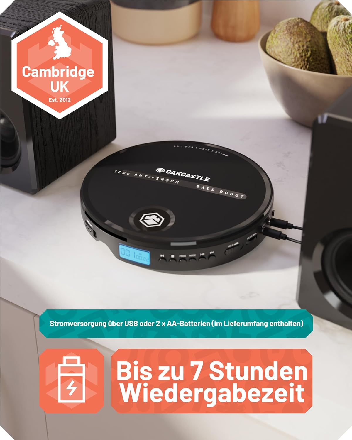 Tragbarer CD-Player mit Kopfhörern
