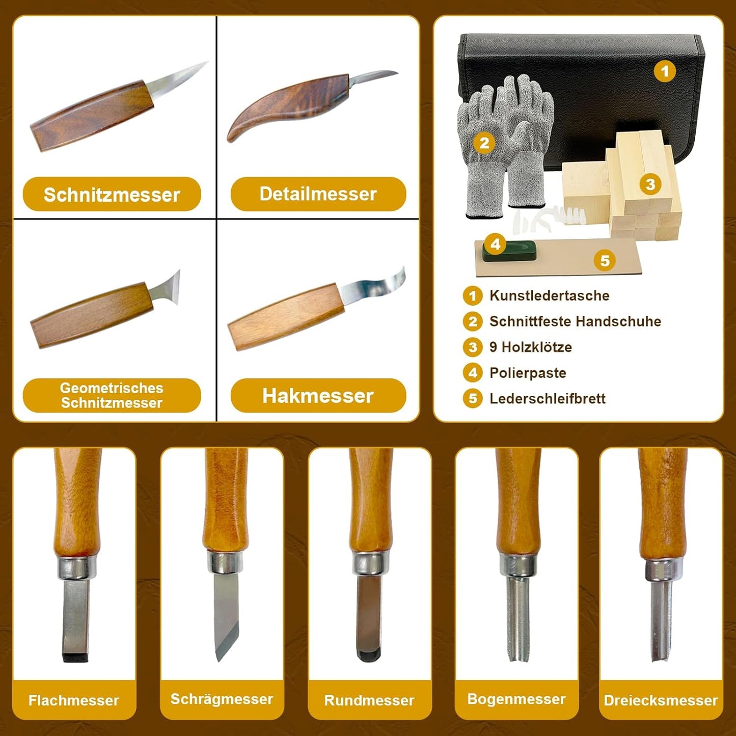23-teiliges Schnitzwerkzeug-Set