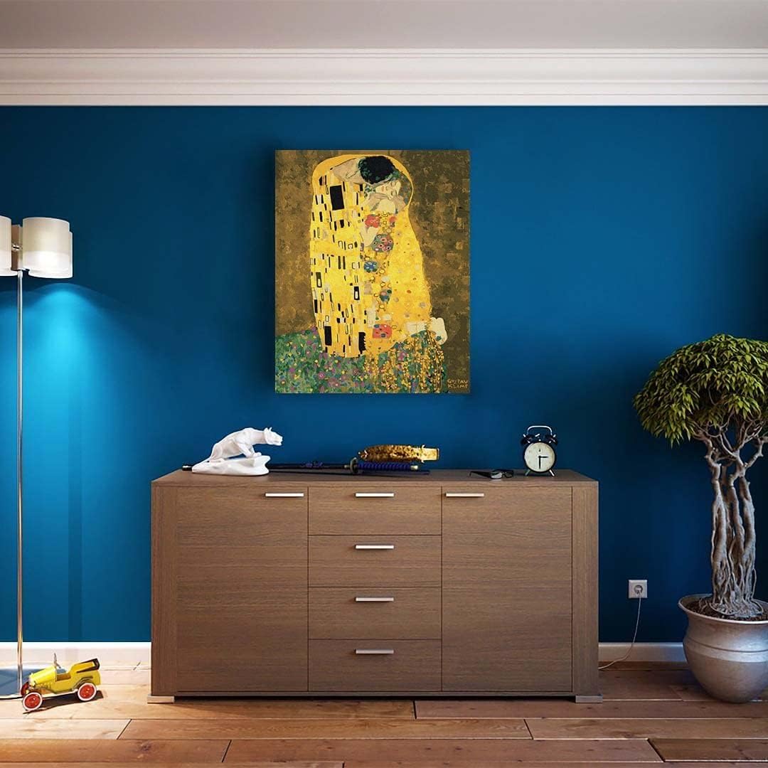 Malen nach Zahlen Set - Der Kuss, Der Kuss Gustav Klimt Mit Rahmen