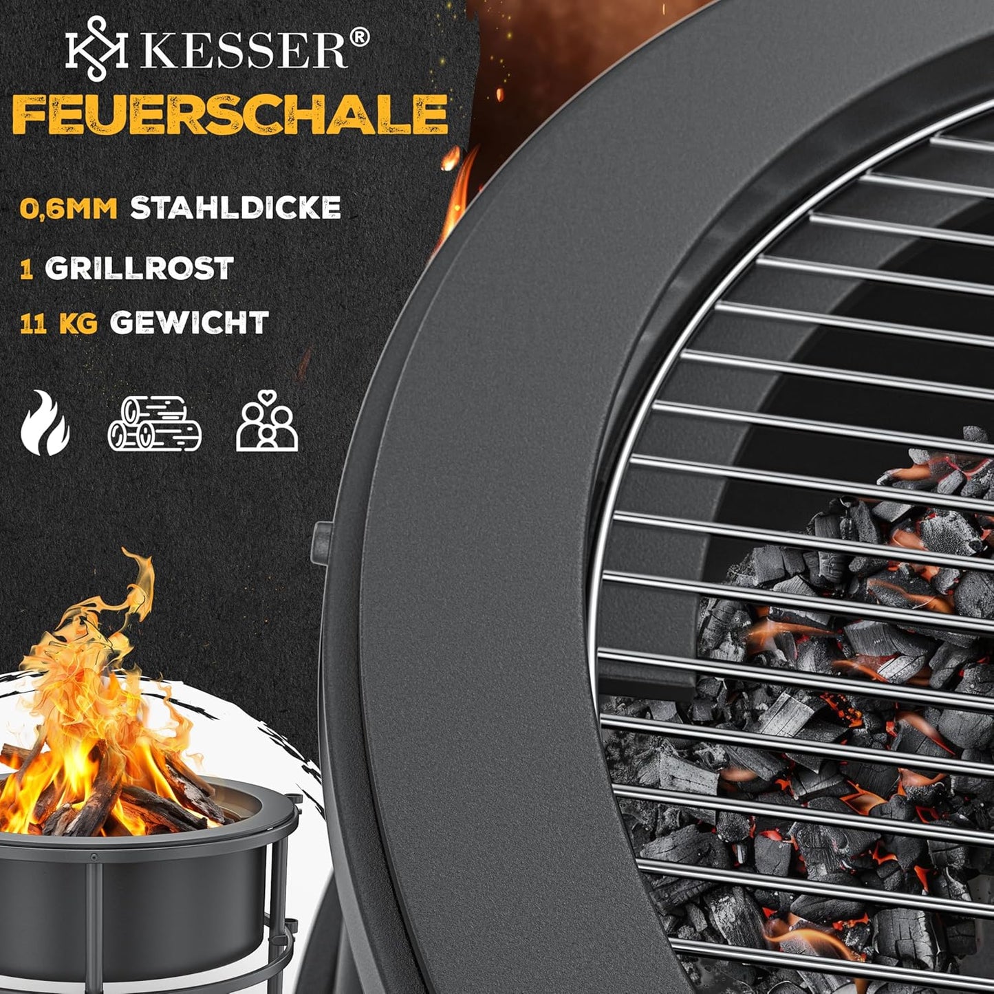 Feuerschale mit Grillrost