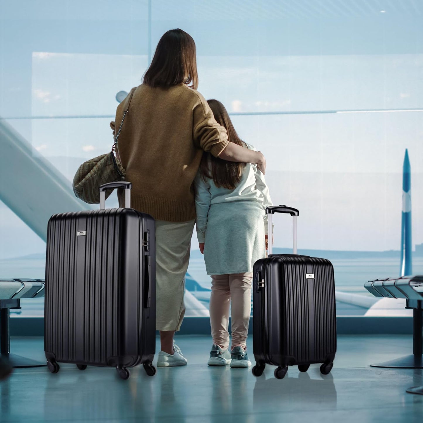 Trolley Set 18/26" 2pcs Black, 2-Teilig Schwarz