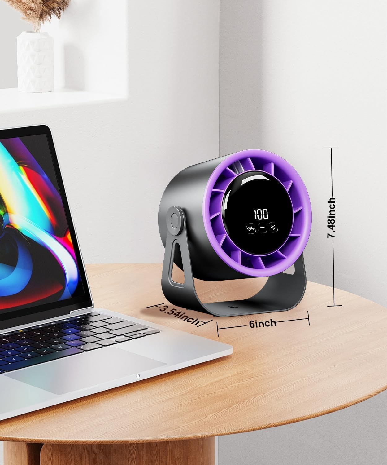 Tischventilator mit Akku, Dunkelgrau