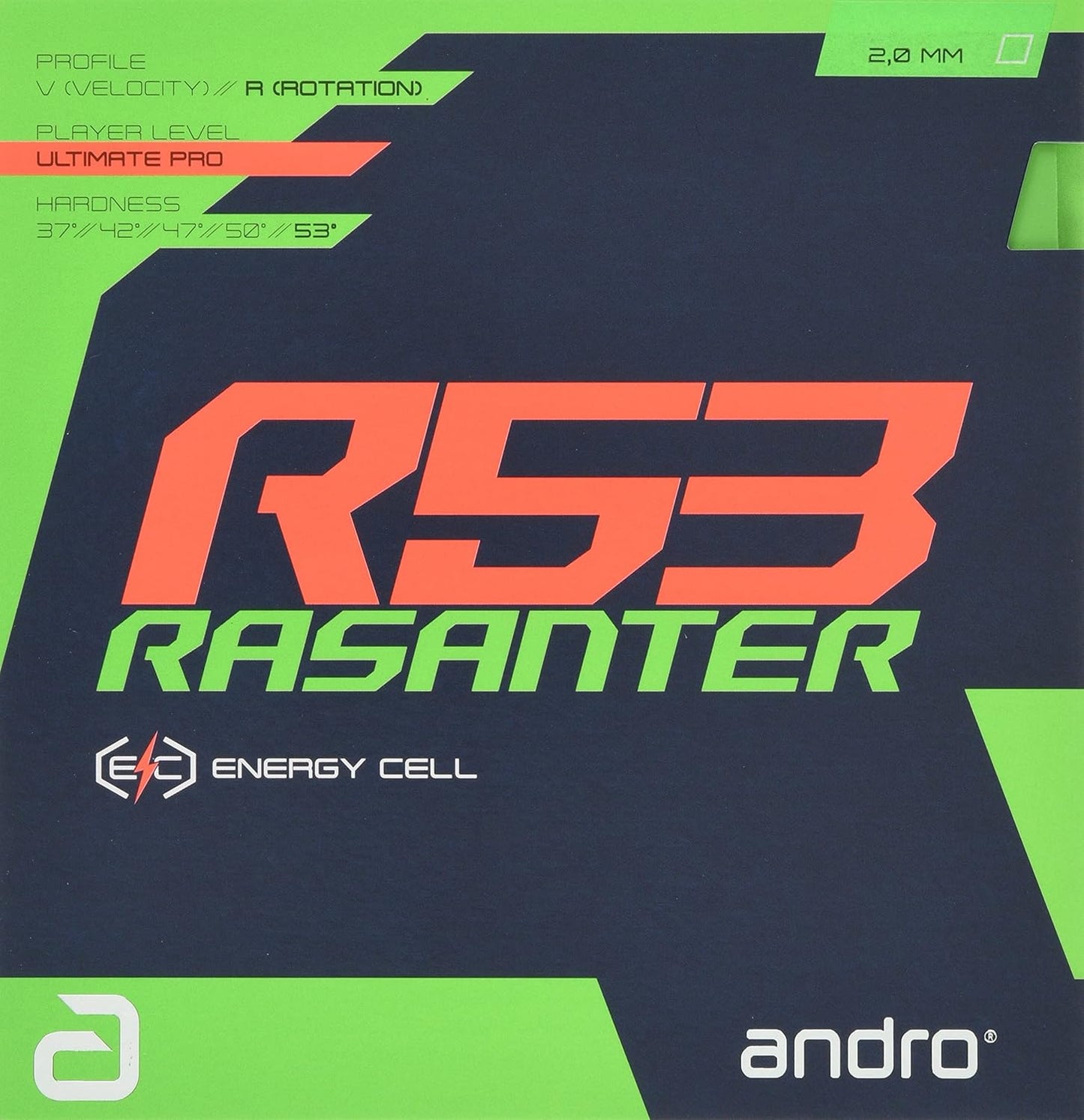 Tischtennisbelag Rasanter R 53, grün 1,7 mm
