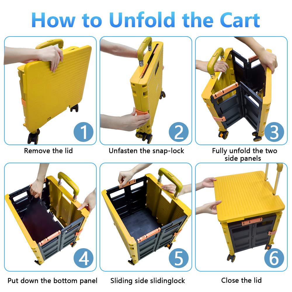 Faltbare Einkaufstrolley-Box, Gelb