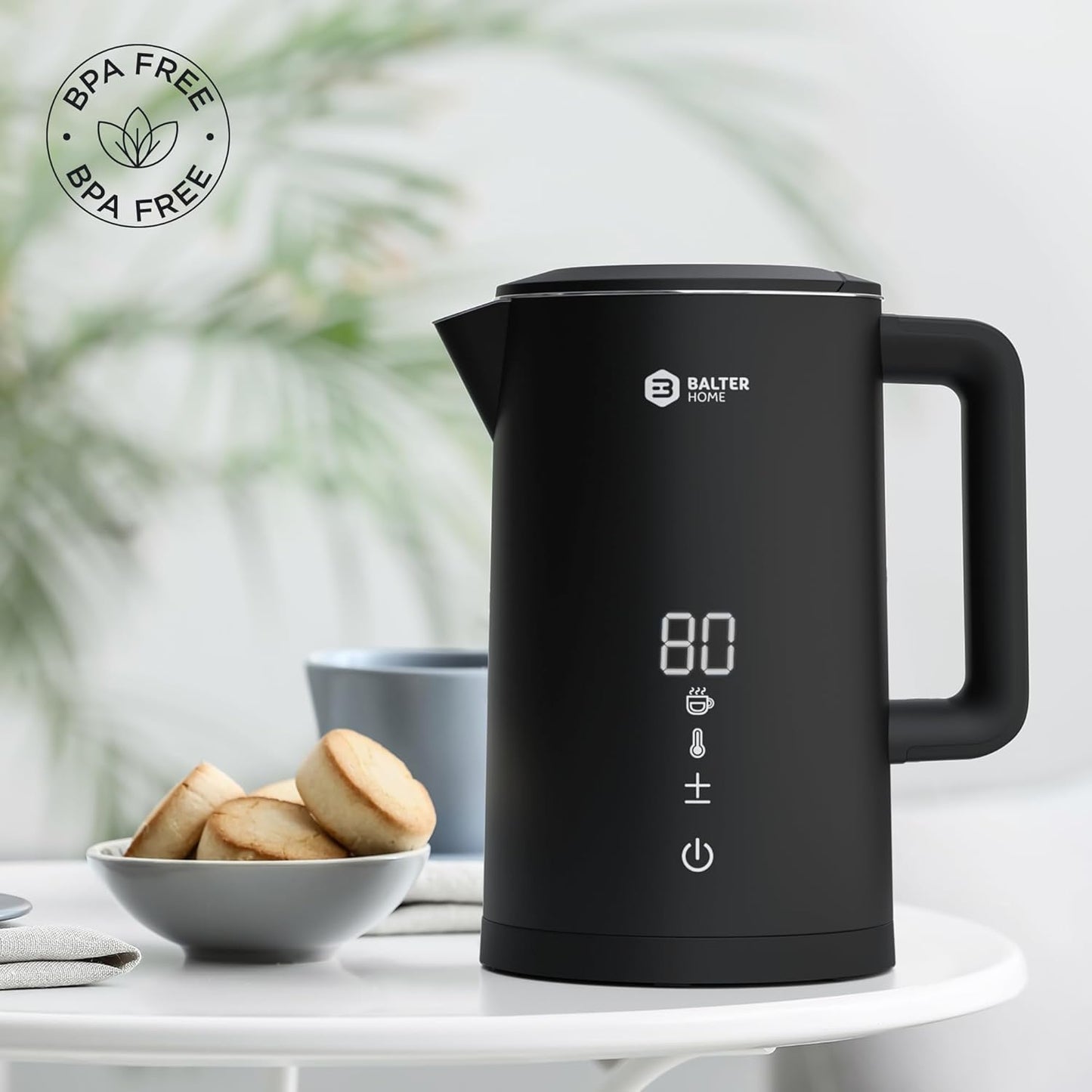 Wasserkocher mit Temperatureinstellung, A. Black, 5 Stufen, Lcd