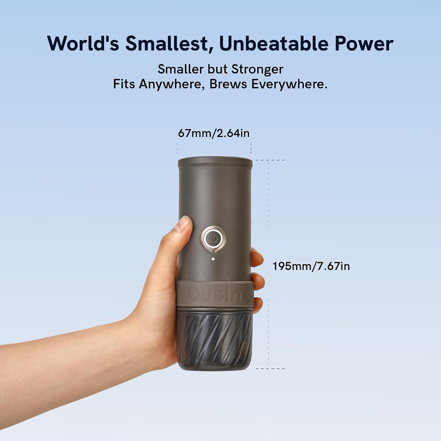 Mino tragbare Espressomaschine mit USB-C-Heizung, Tundra Brown