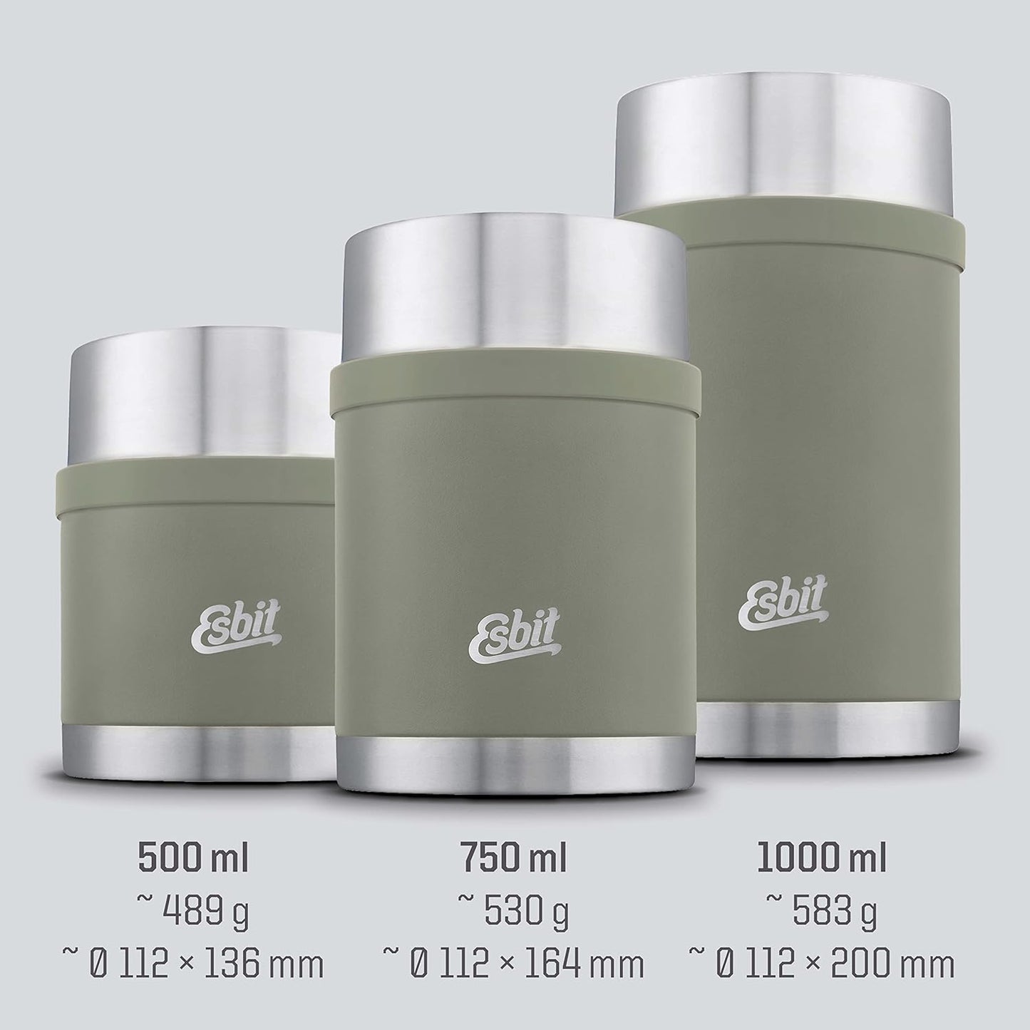 Thermobehälter Sculptor, Stone Grey 1000 ml Ohne Manschette