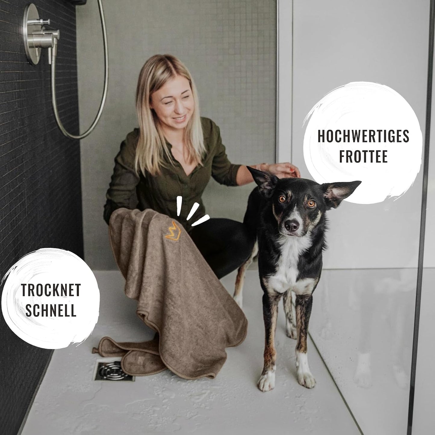 Saugstarker Hundebademantel, XL Grau