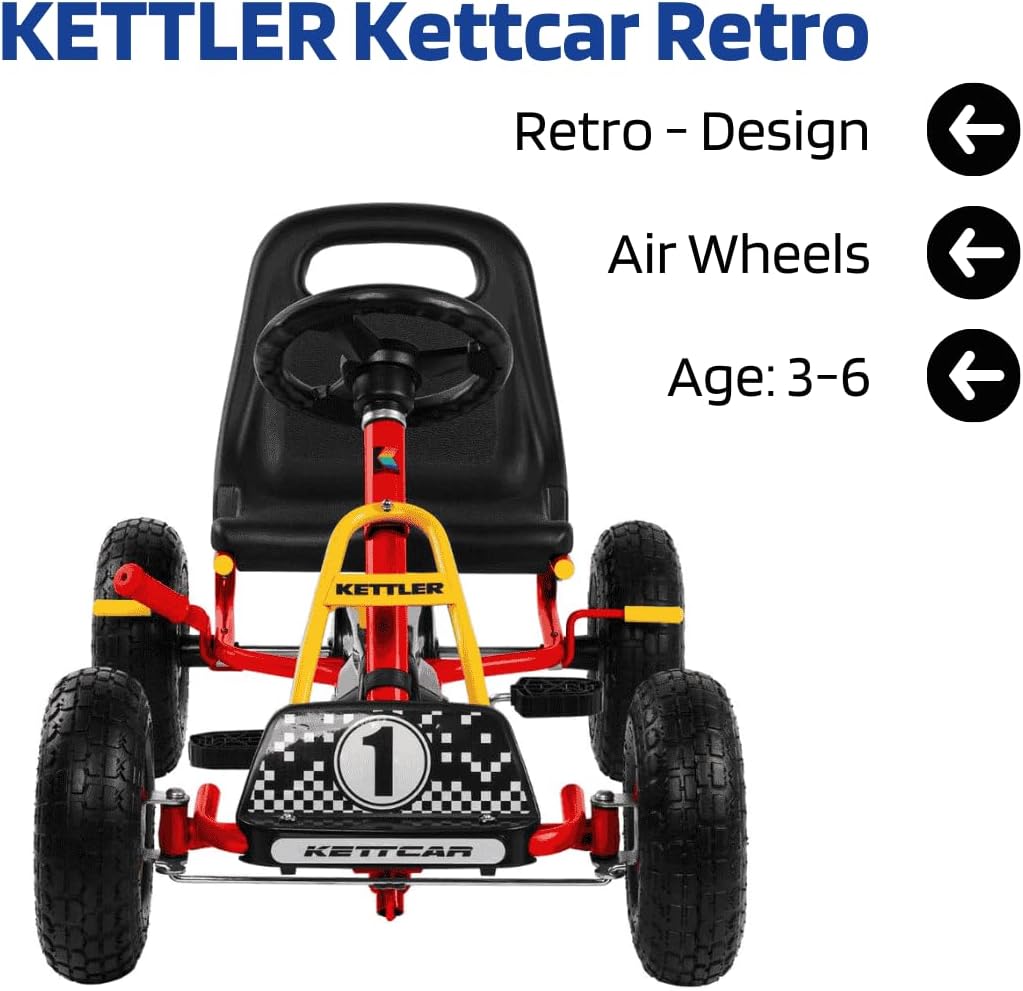 Kettcar Retro mit Handbremse, Rot