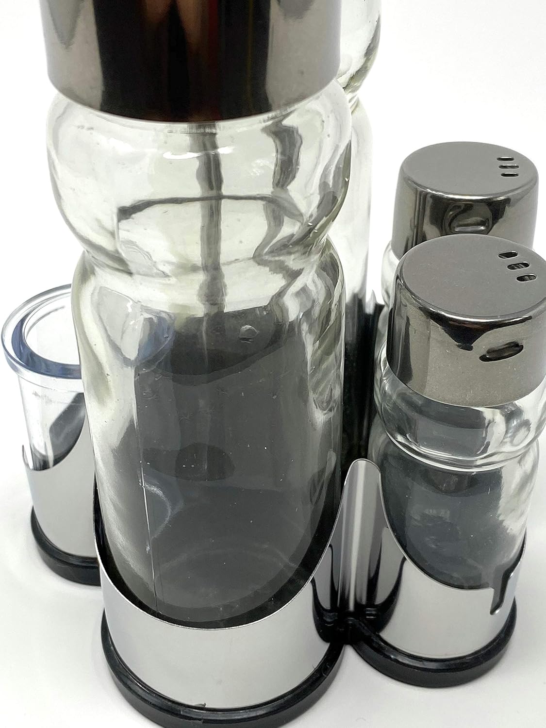 Essig-Öl-Spender Set mit Salz, Pfeffer, Zahnstocherhalter