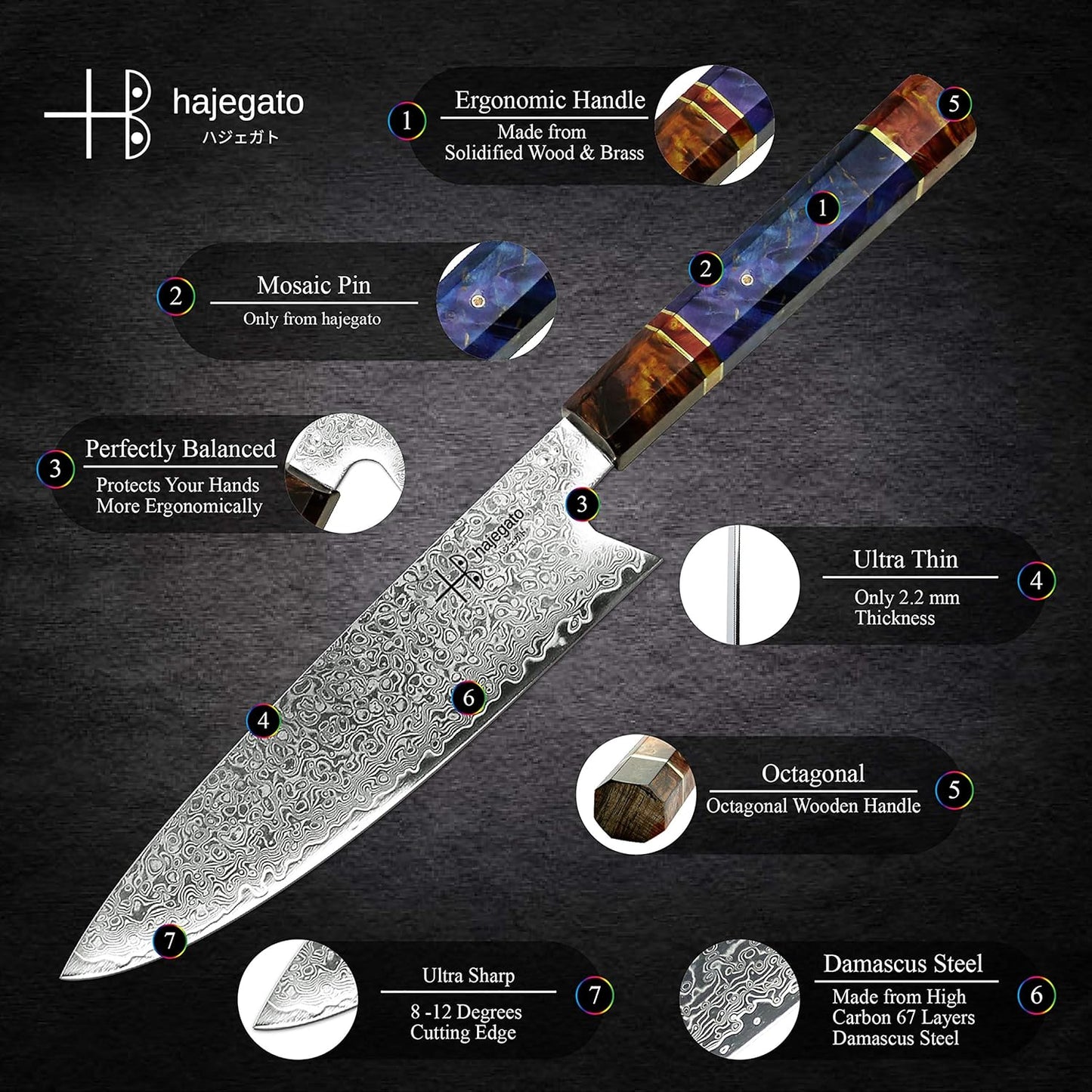 Gyuto Küchenmesser, Gyuto Messer - 8"