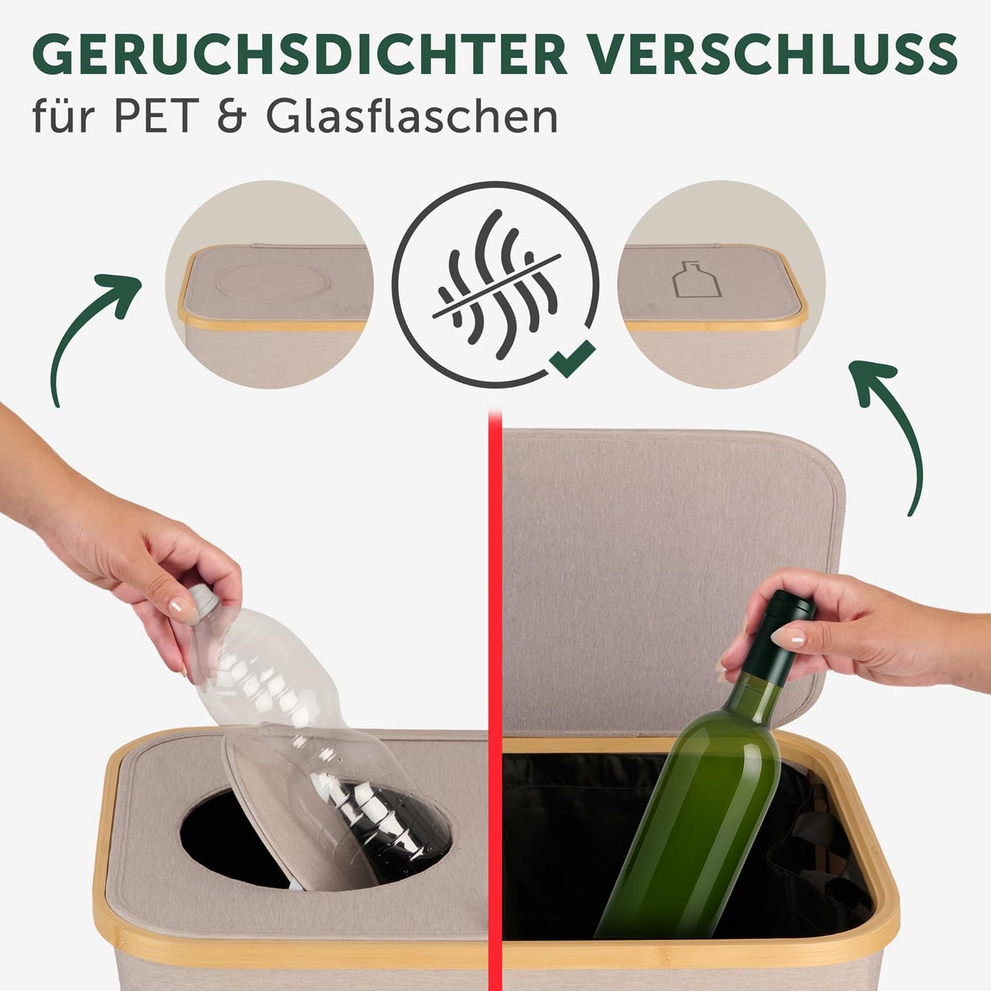 Pfandflaschen Sammelbehälter, Beige Pfandflaschensammler - 150L
