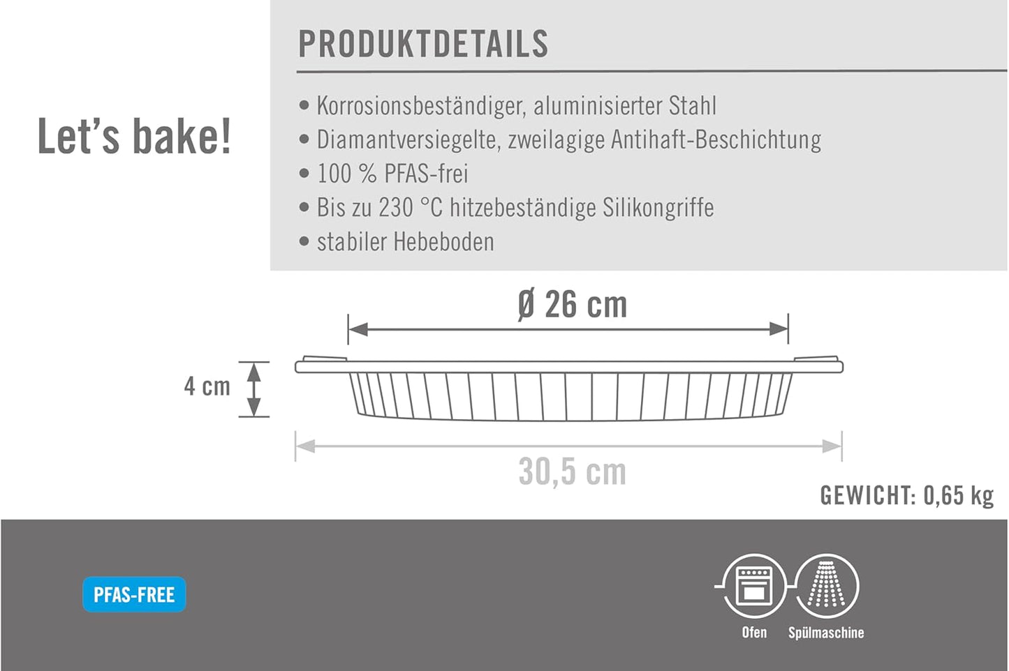 Quiche- und Tarteform mit Antihaftbeschichtung