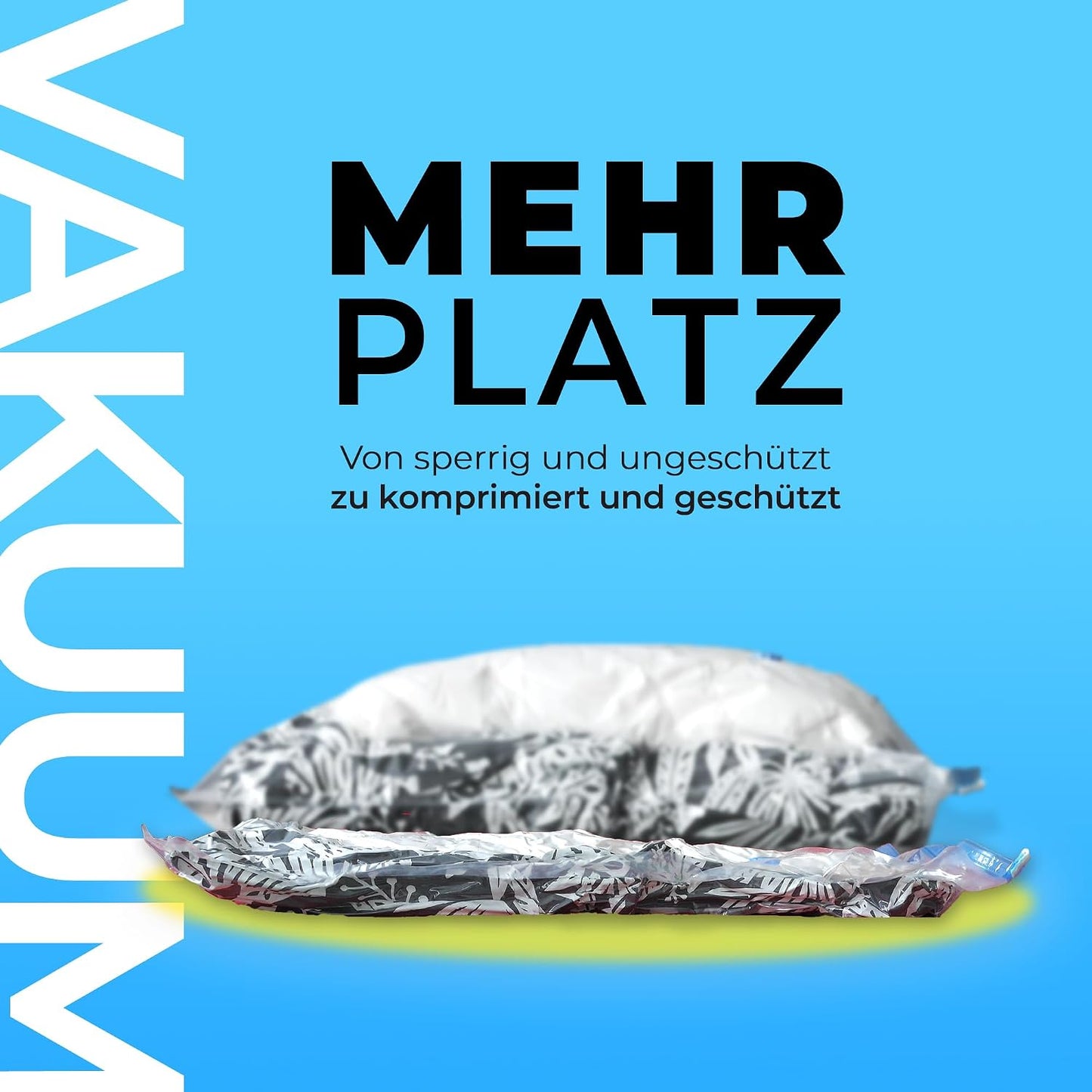 6-teiliges Vakuumbeutel-Set für Kleidung, 80x60cm, L - 60x80cm (100µ) 6