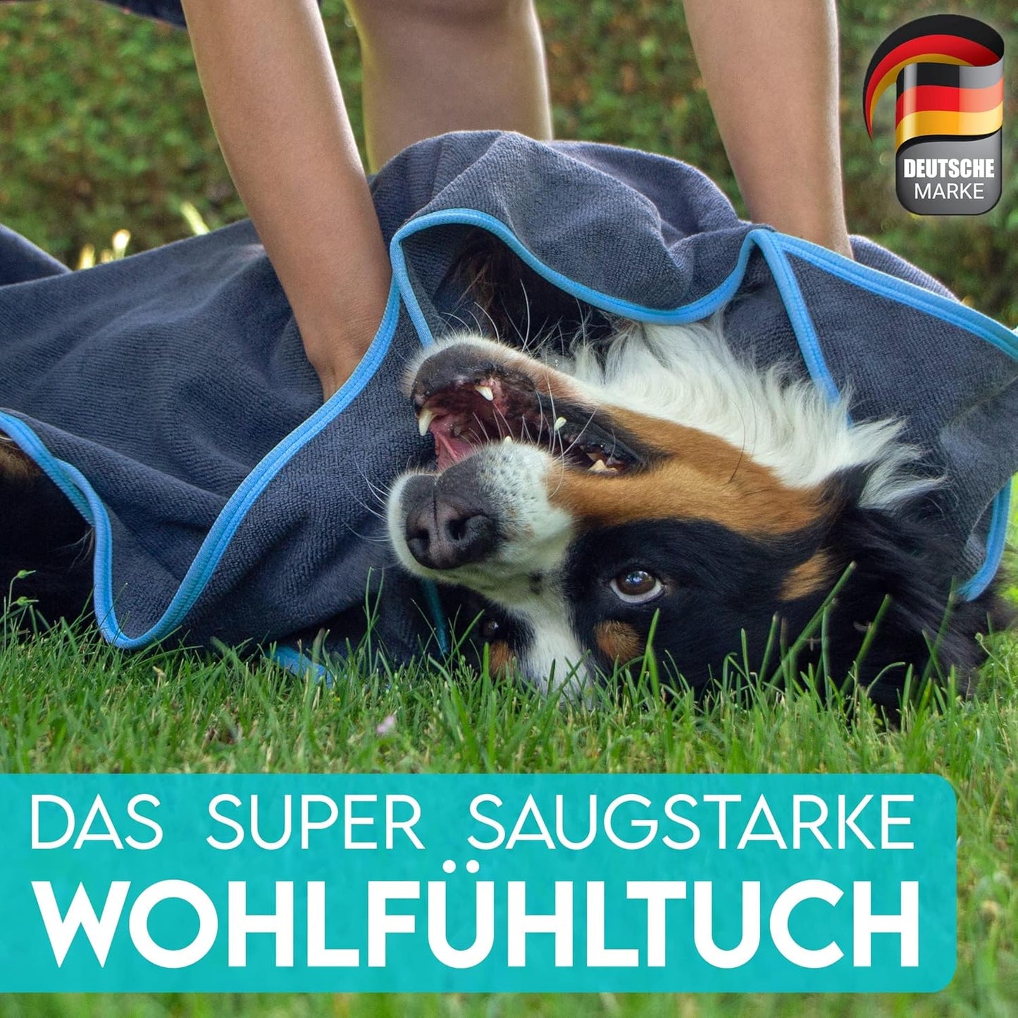 Hundehandtuch, extra saugfähig, Dunkelgrau-Blau [130x75cm]