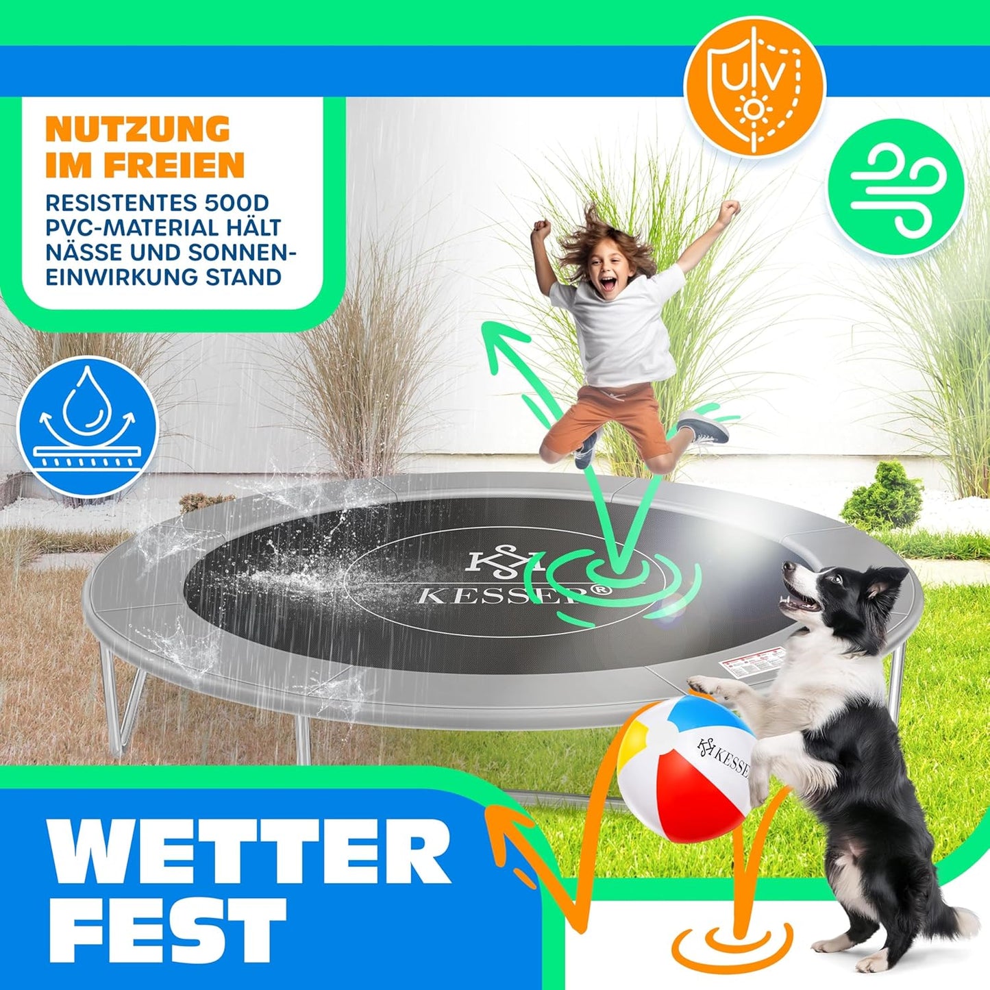Trampolin Randabdeckung, Hellgrau 427 cm
