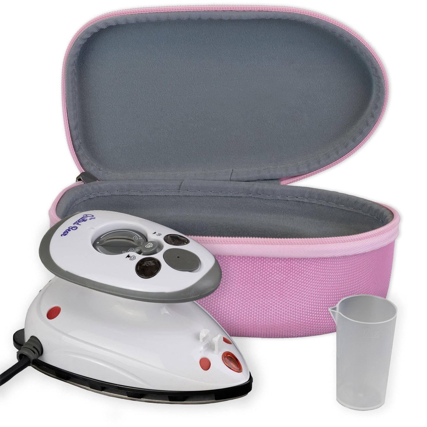 Reisebügeleisen, Mini Fer - Fer avec boîtier Rosa