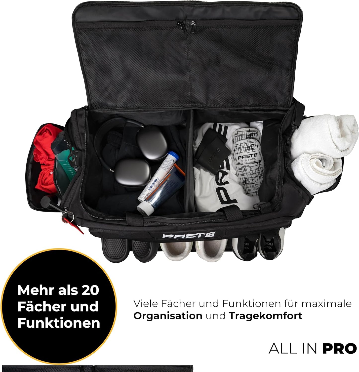 Sporttasche mit Rucksackfunktion und Nassfach