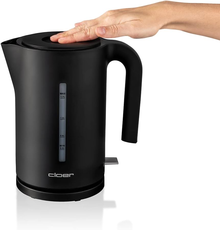 4110 Wasserkocher mit Kalkfilter, Schwarz 1,7 Liter Single